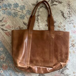 Brown real leather tote by Able